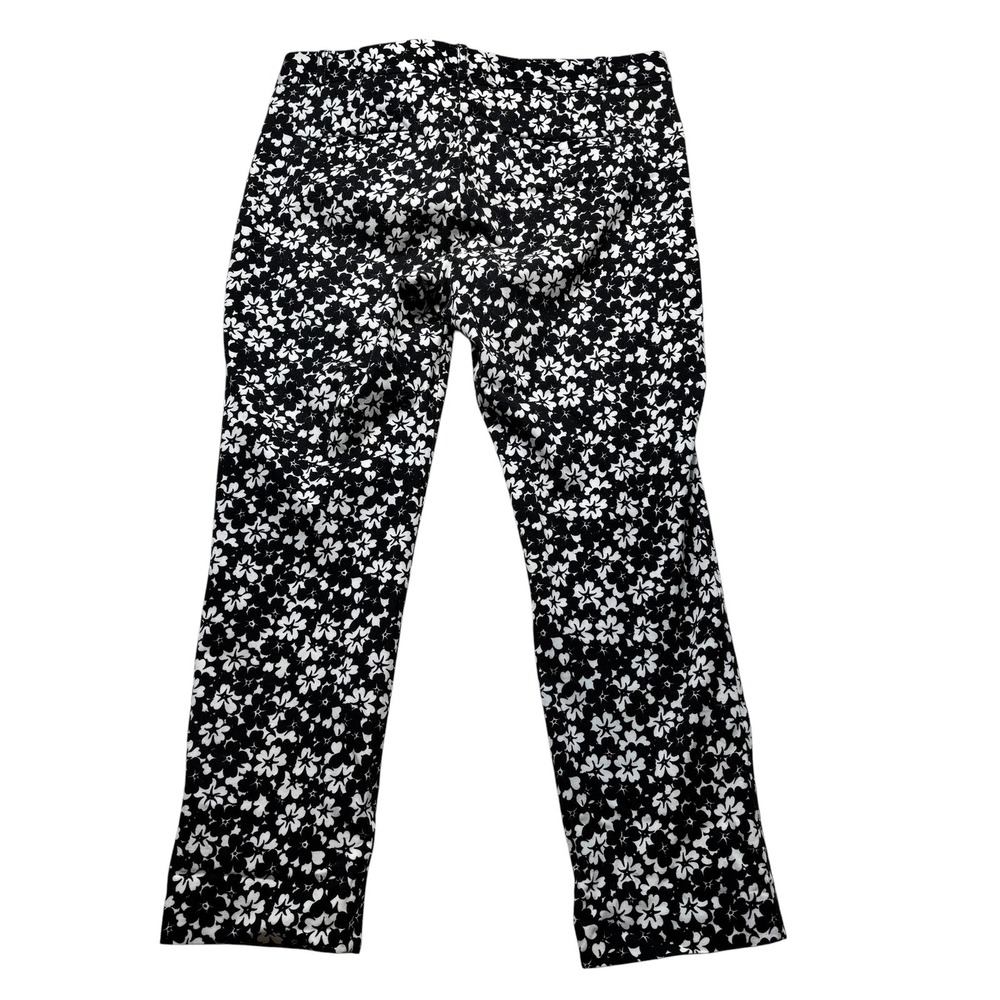 Banana Republic‎ Sloan Floral Pants Black White  Ankle Trousers SZ 12 #1052